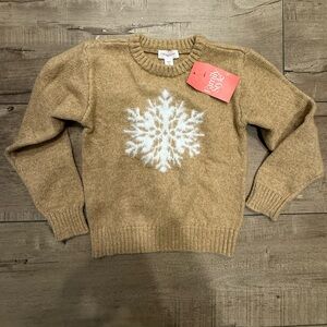 ❄️☃️❄️GORGEOUS Holiday Time, Tan Sweater with White Snowflake